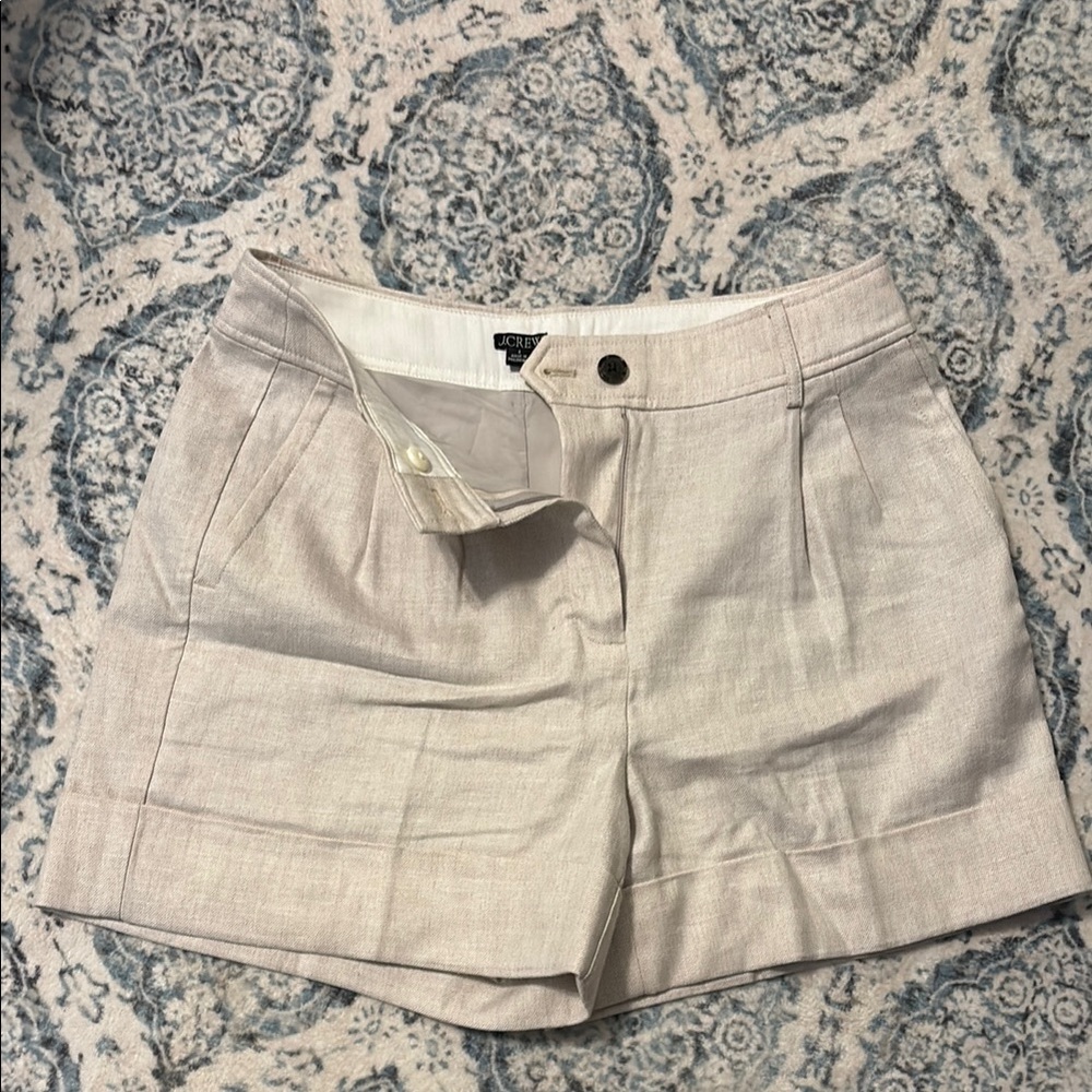 J. Crew Cream Colored Shorts Pleated